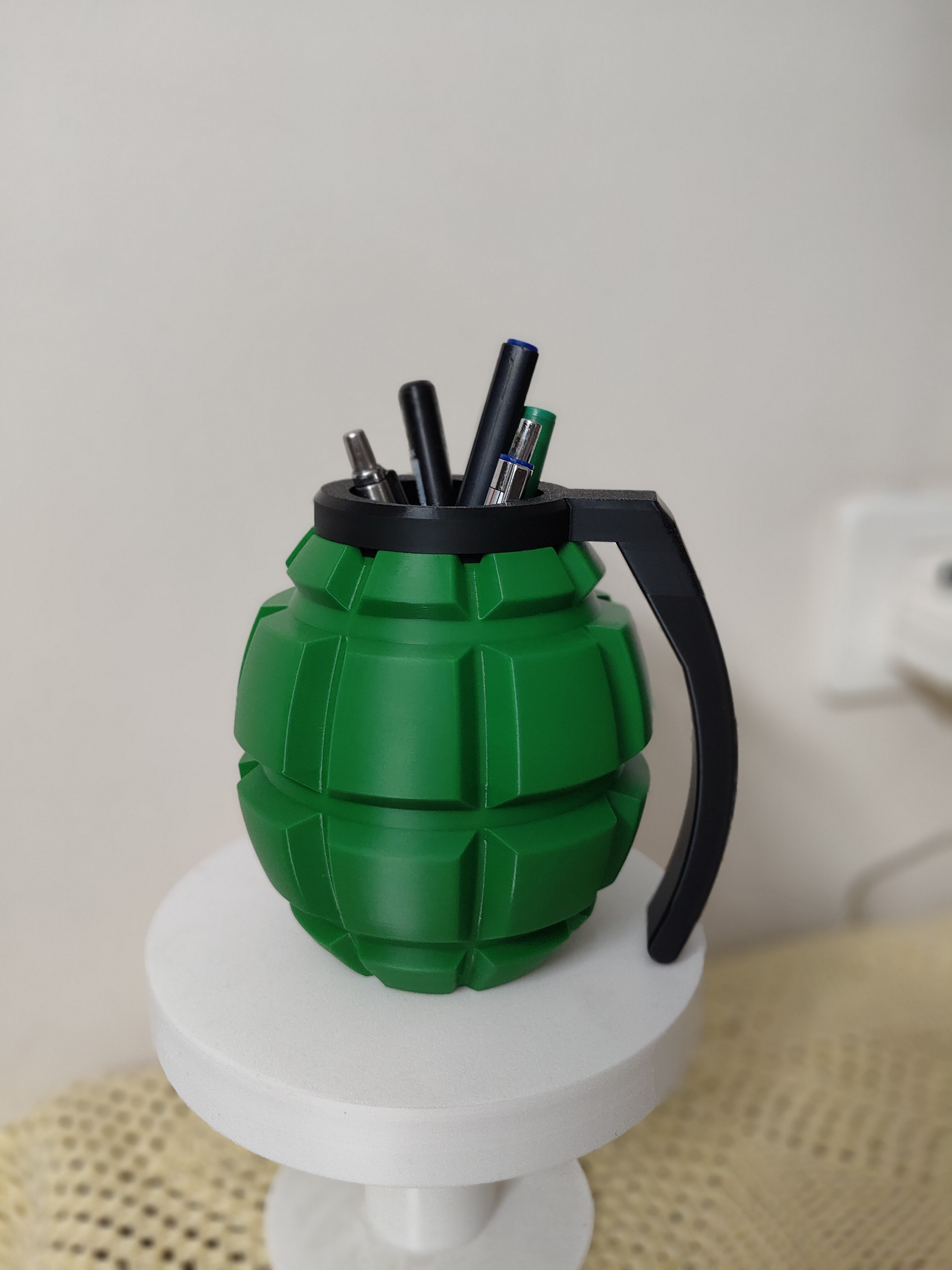 Pen holder grenade shape